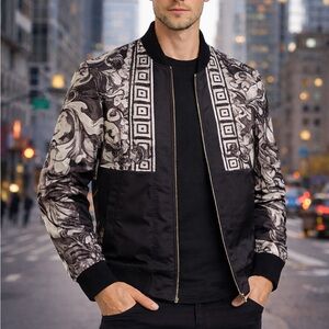 Versace Collection Men's Print Baroque Bomber Jacket